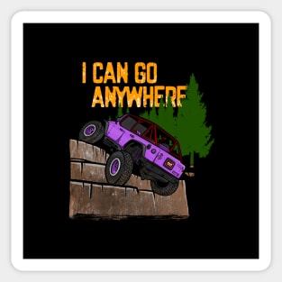 Purple Jeep Flex I Can Go Anywhere Sticker